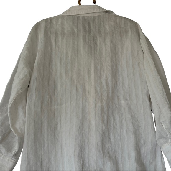 Zara | Tie Front Striped Button Front Tunic Top Size M - Picture 6 of 10